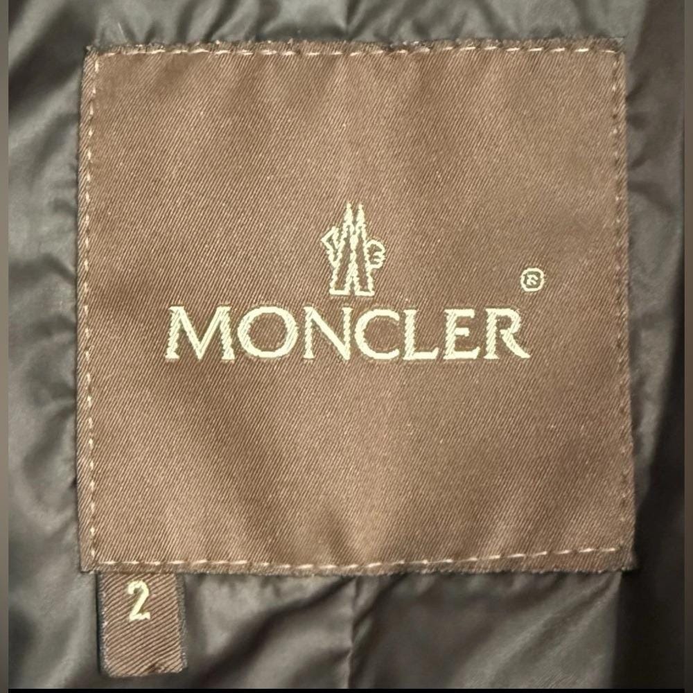 VTG Moncler Quilted Down Puffer Coat Vintage Long Gray Women's Size Small / Med - Picture 3 of 9